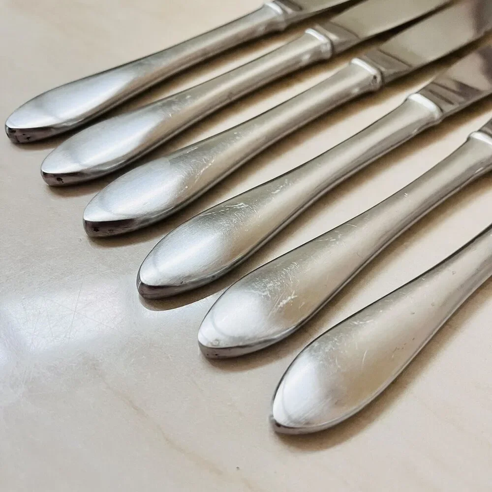 6pc ONEIDA Jackson Dinner Knife Stainless Plain Satin Frost Flatware Replacement